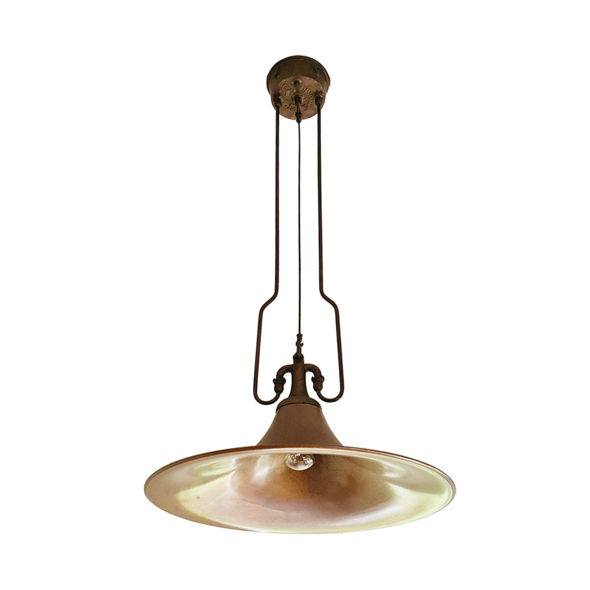 Медный Светильник Aldo Bernardi Mulino - Linea lampade in ottone Art. 7106 Италия.Винтаж