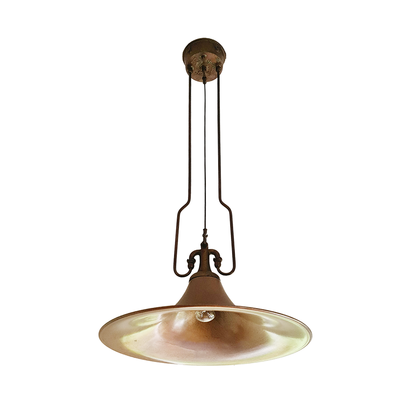 Медный Светильник Aldo Bernardi Mulino - Linea lampade in ottone Art. 7106 Италия.Винтаж